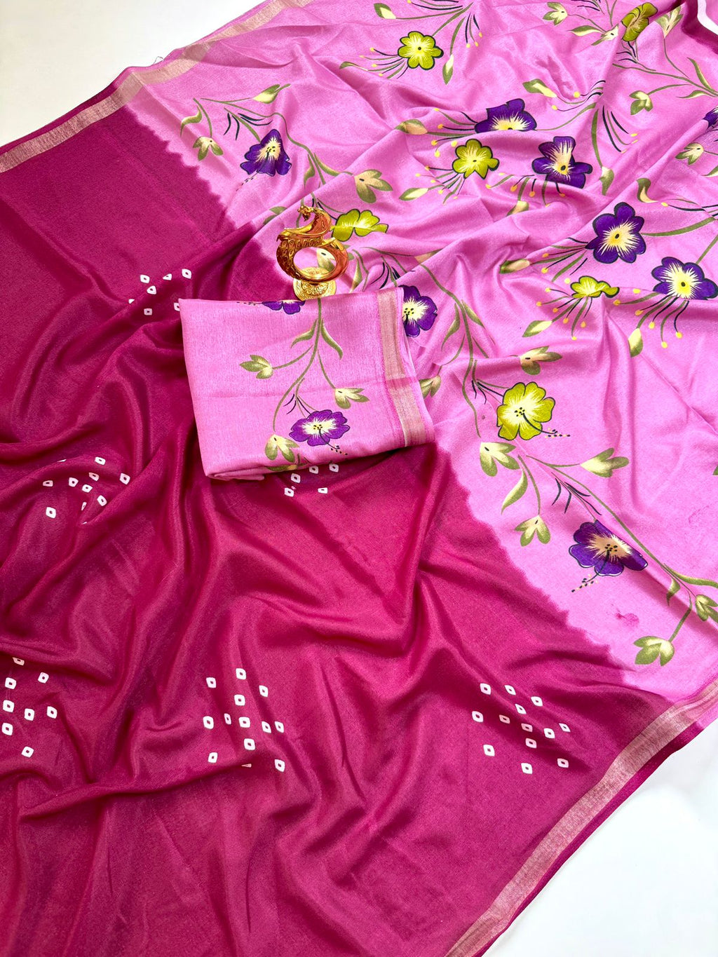 Mul cotton saree with degine in pallu print