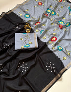 Mul cotton saree with degine in pallu print