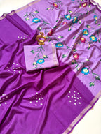 Mul cotton saree with degine in pallu print