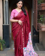 Mul cotton saree with degine in pallu print